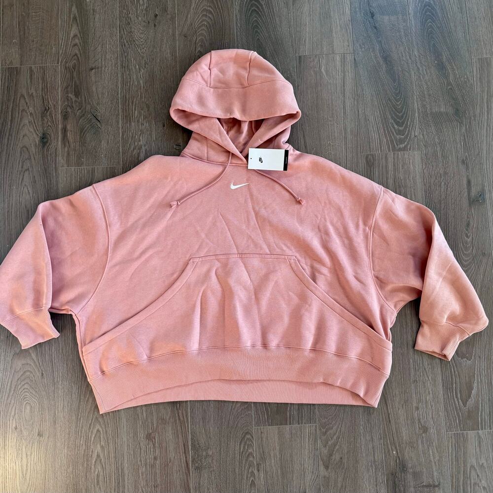 Nike Sportswear Phoenix Fleece Oversized Hoodie Sweatshirt Rose Blush Women XL
